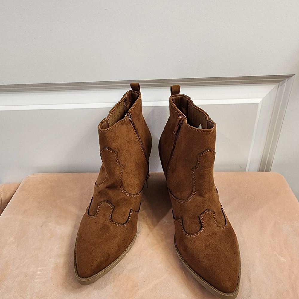 Brown Suede Ankle Boots